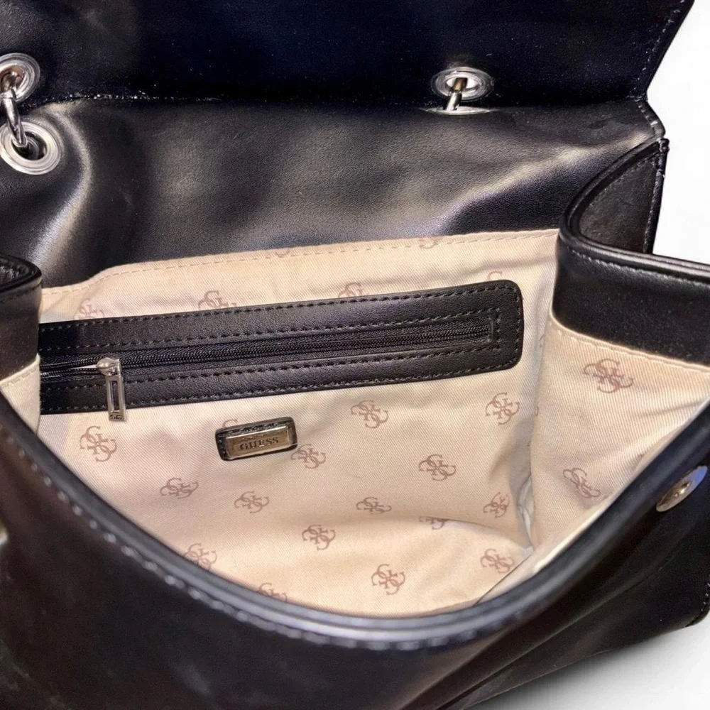 GUESS Sawyer Black Satchel Handbag